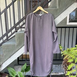 NWOT Emerson Fry Ruched Midi Dress Lagenlook Coastal Beachy Resortwear Size Sm